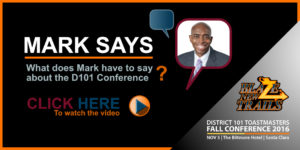 Click for Mark Brown's video message to District 101