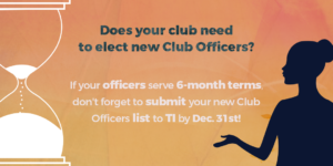 Submit Club Officers by December 31